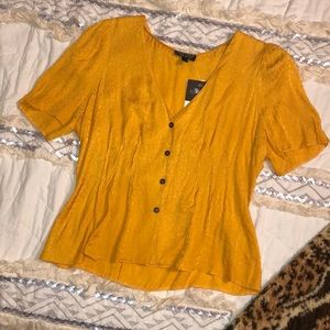 Topshop Golden Leopard Print Blouse